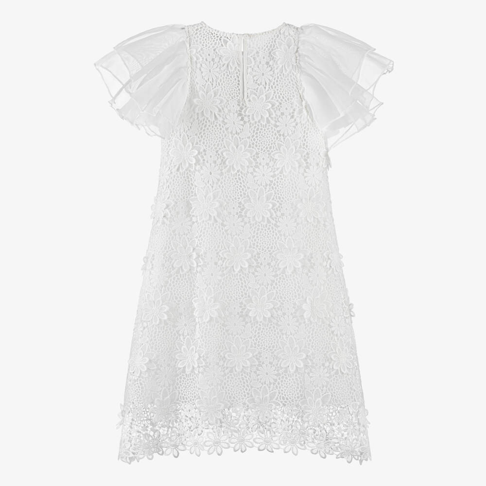 Petite Amalie-Girls Elegant White Lace Dress | Childrensalon Outlet