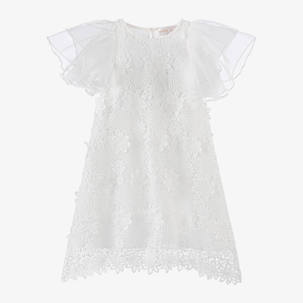 Petite Amalie-Girls Flutter Sleeve Lace Dress | Childrensalon Outlet