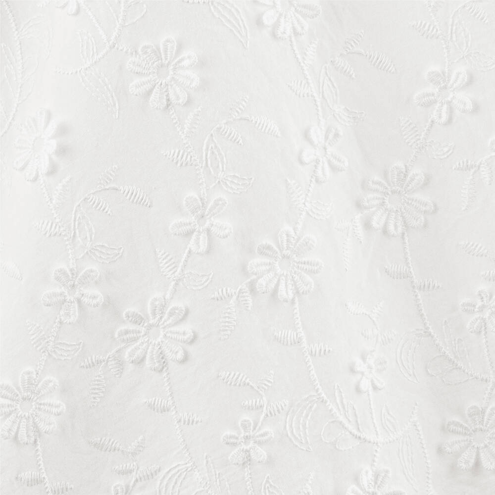 Petite Amalie-Girls Ivory Cotton Embroidered Dress | Childrensalon Outlet