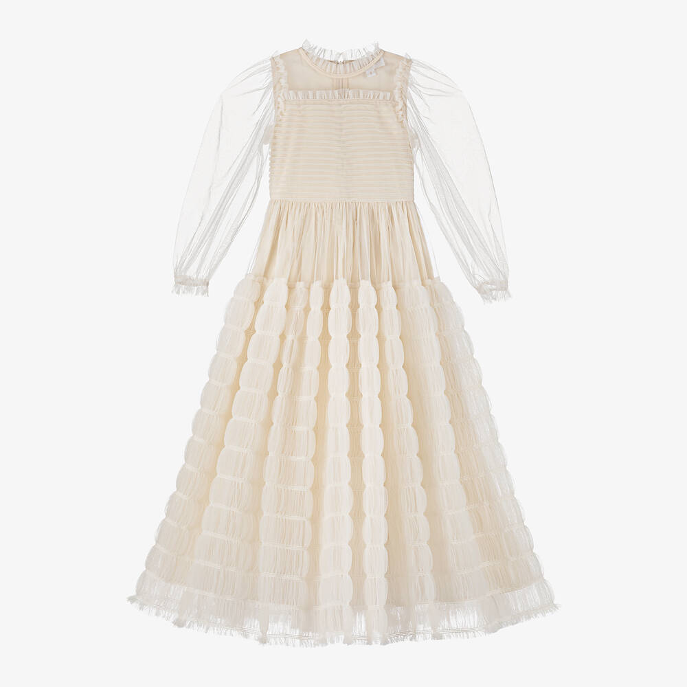 Petite Amalie-Girls Ivory Tulle Dress | Childrensalon Outlet