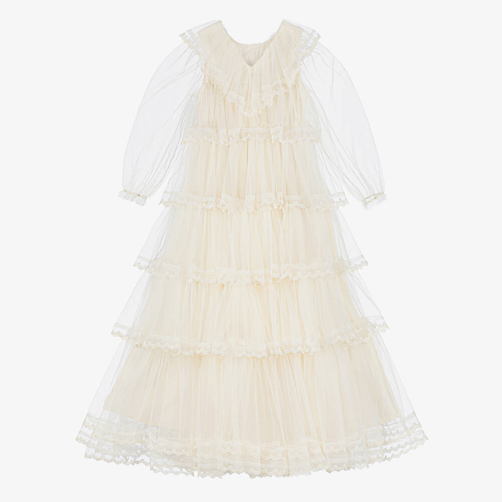 Petite Amalie-Girls Ivory Tulle Gown | Childrensalon Outlet