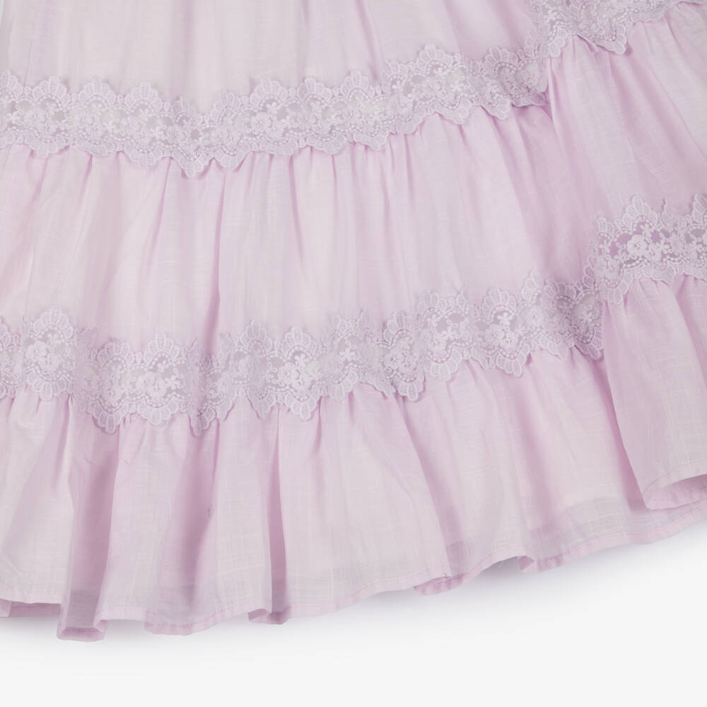 Petite Amalie-Girls Lavender Lace Cotton Shirt Dress | Childrensalon Outlet