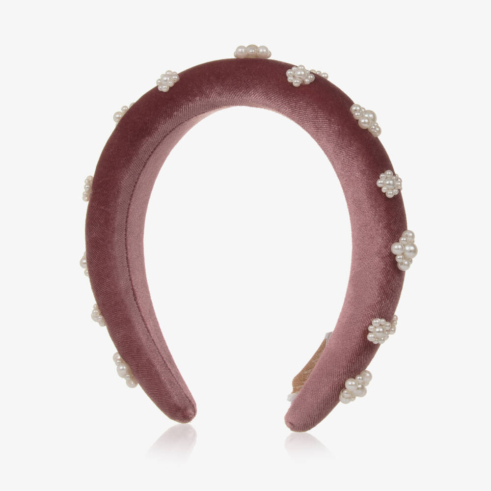Petite Amalie-Girls Mauve Velvet Headband | Childrensalon Outlet