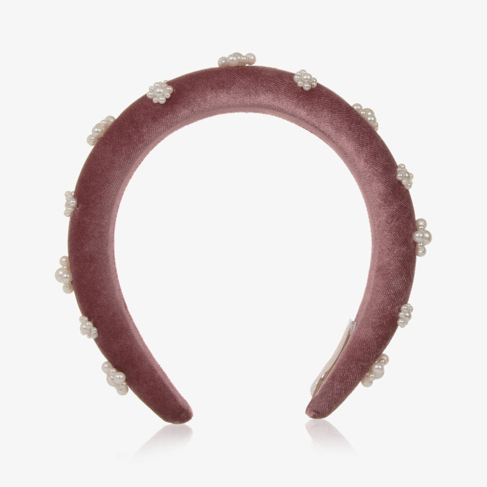 Petite Amalie-Girls Mauve Velvet Headband | Childrensalon Outlet