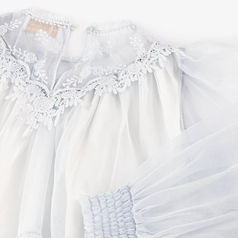 Petite Amalie-فستان تول دانتيل أزرق فاتح للبنات | Childrensalon Outlet