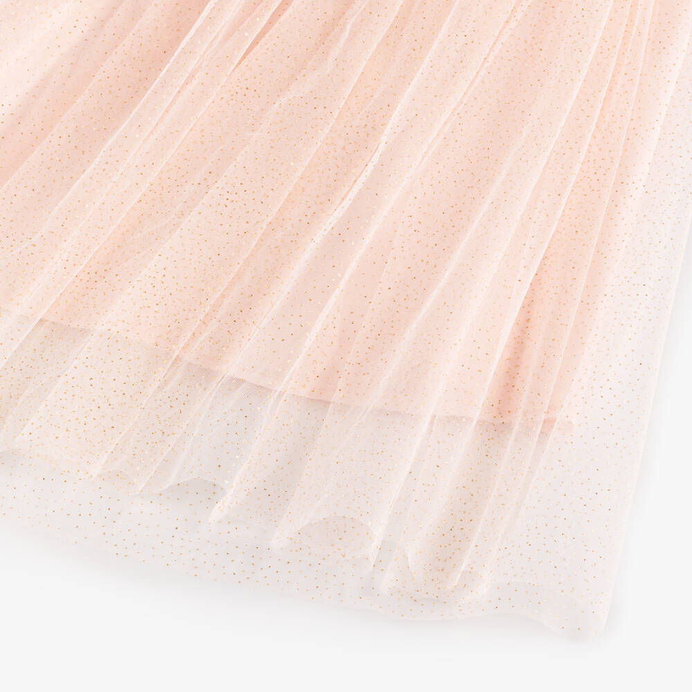 Petite Amalie-Girls Pink Shimmer Tulle Gown | Childrensalon Outlet