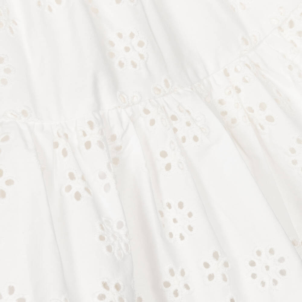 Petite Amalie-Girls White Broderie Anglaise Dress | Childrensalon Outlet