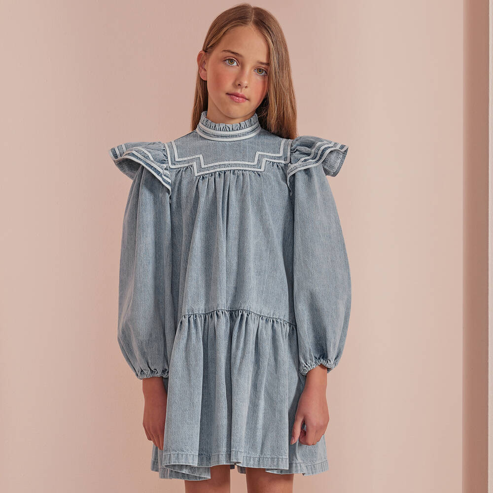 Shop Women MEDIUMWAS 100% Organic Cotton Denim Flutter Sleeve Mini  Shirtdress - 174 AED in UAE, Dubai | GAP