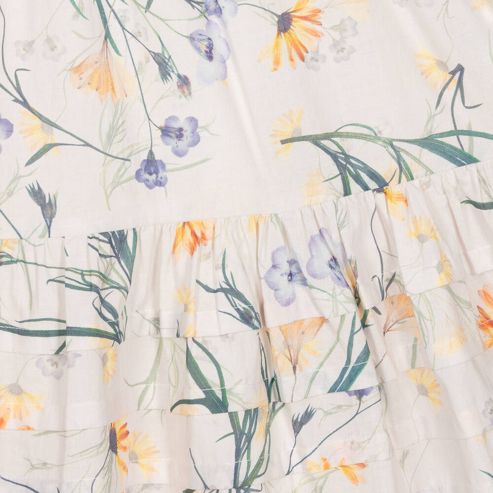Petite Amalie-Teen Girls Ivory Floral Cotton Dress | Childrensalon Outlet