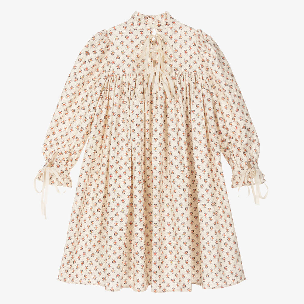 Petite Amalie-Teen Girls Ivory Floral Print Dress | Childrensalon Outlet