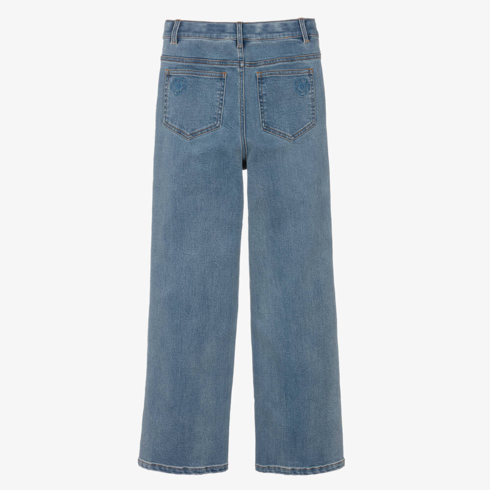 Petite Amalie-Teen Girls Light Blue Denim Pintuck Jeans | Childrensalon Outlet