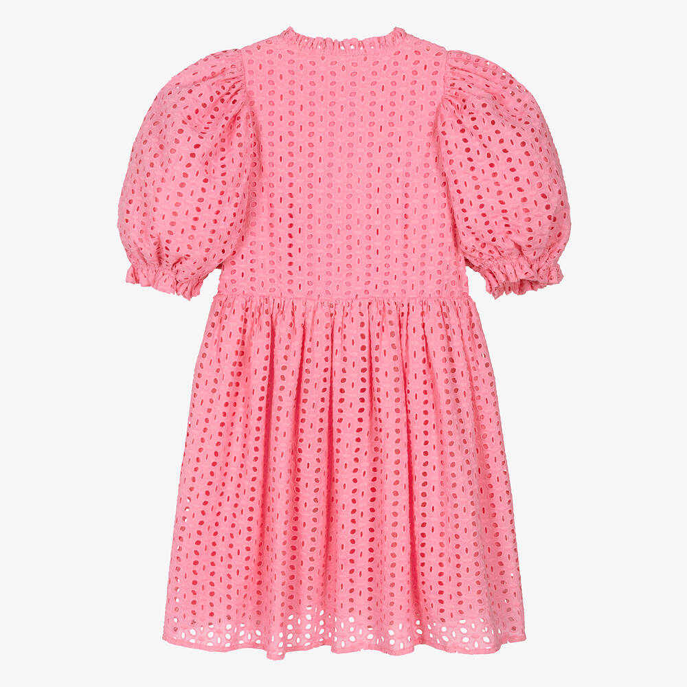 Petite Amalie-Teen Girls Pink Broderie Anglaise Dress | Childrensalon Outlet