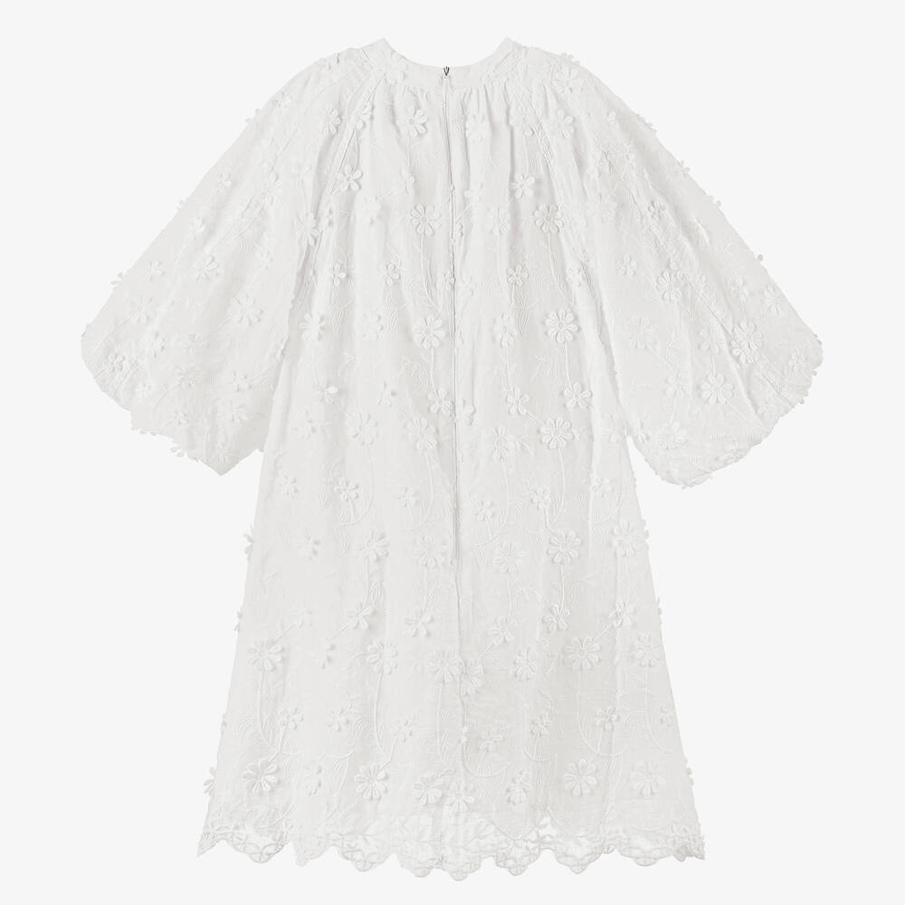 Petite Amalie-Teen Girls White Embroidered Floral Dress | Childrensalon Outlet