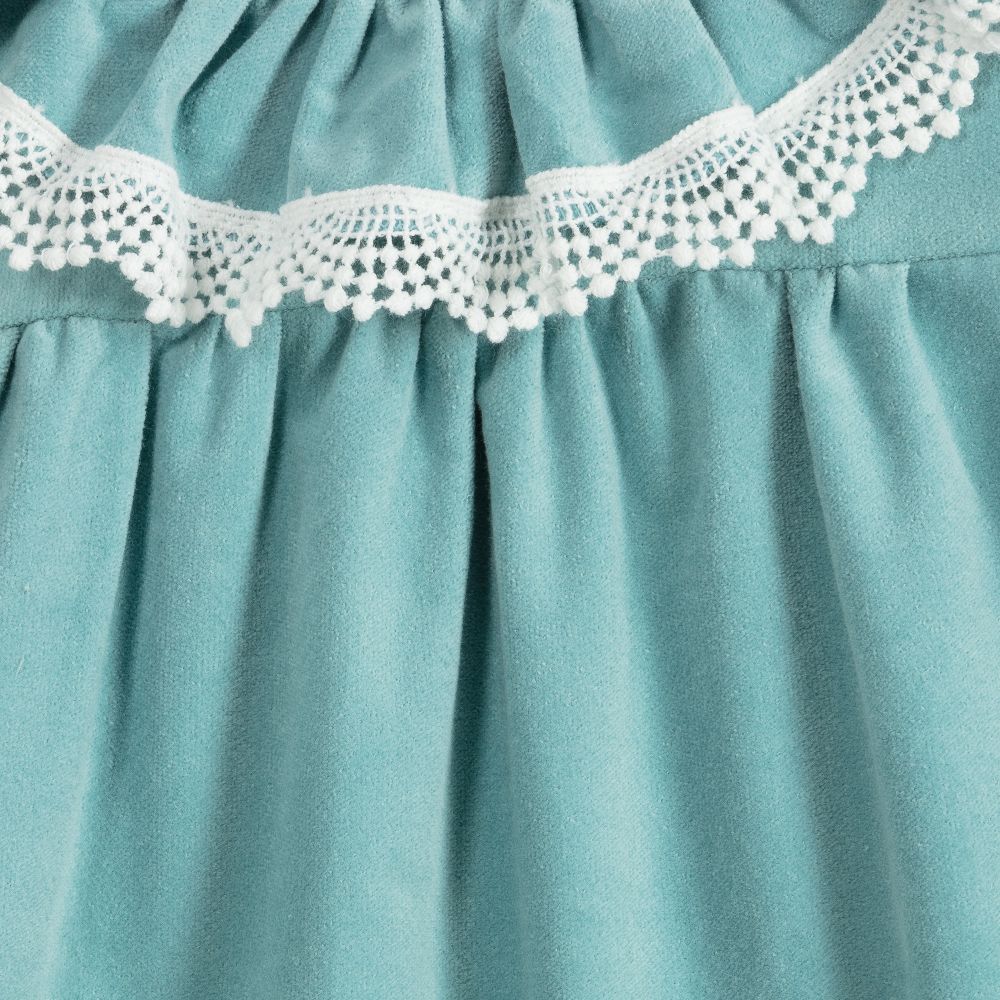 Aqua green velvet shop dress