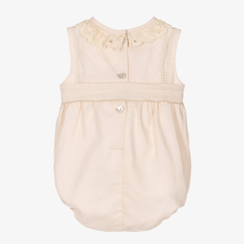 Phi Clothing-تبّان أطفال بناتي قطن وكتان لون بيج | Childrensalon Outlet