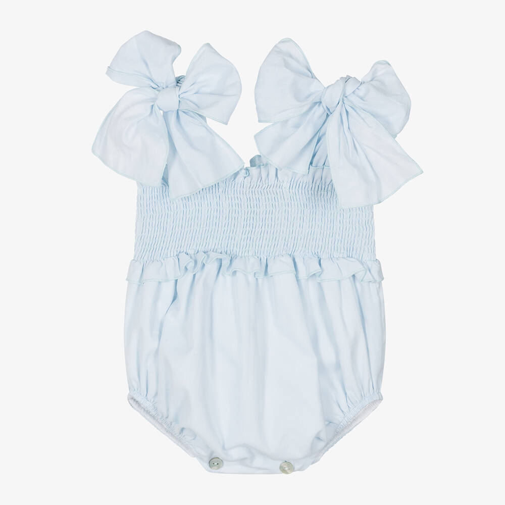 Phi Clothing-Baby Girls Blue Cotton Shortie | Childrensalon Outlet