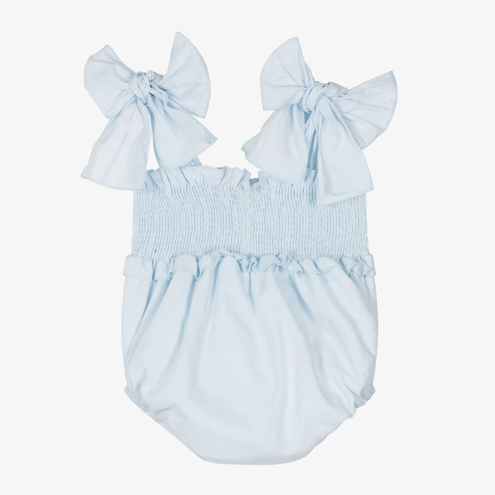 Phi Clothing-Baby Girls Blue Cotton Shortie | Childrensalon Outlet