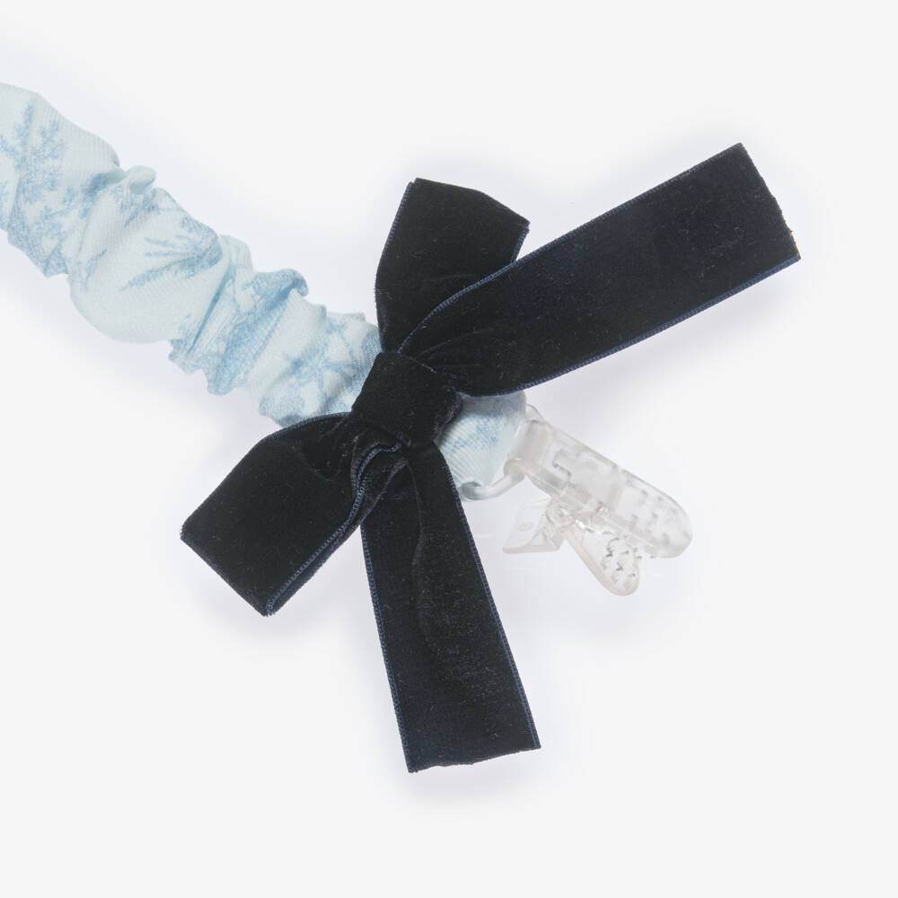 Phi Clothing-Baby Girls Blue Toile de Jouy Dummy Clip | Childrensalon Outlet