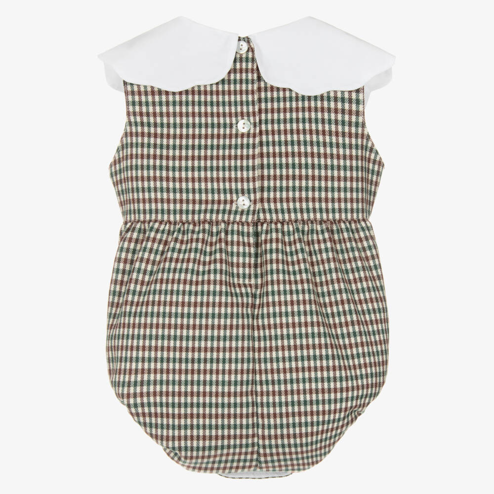 Phi Clothing-Baby Girls Brown Checked Shortie | Childrensalon Outlet