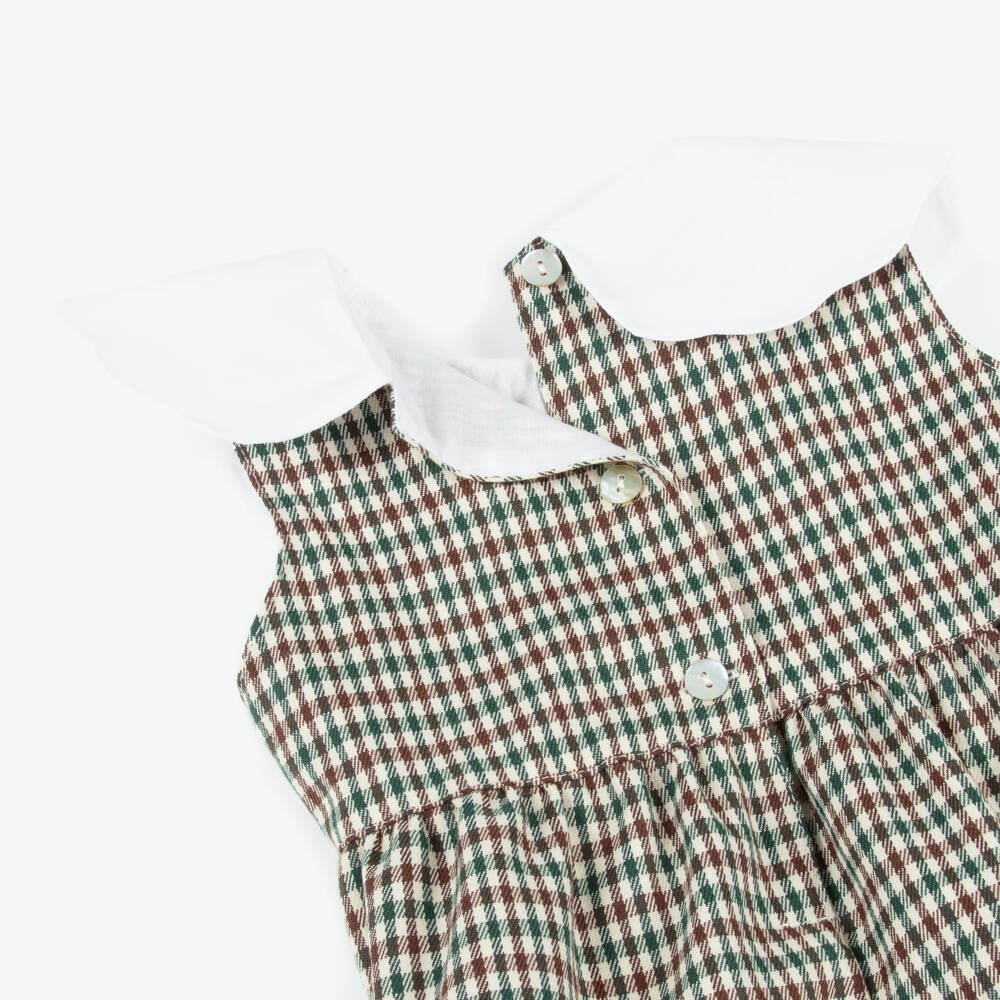 Phi Clothing-Baby Girls Brown Checked Shortie | Childrensalon Outlet