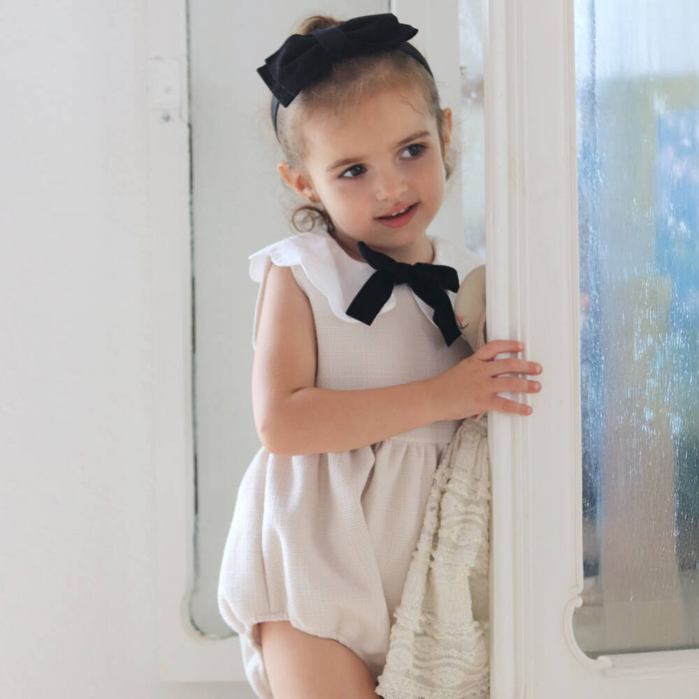 Phi Clothing-Baby Girls Ivory Tweed Shortie with Scalloped Collar | Childrensalon Outlet