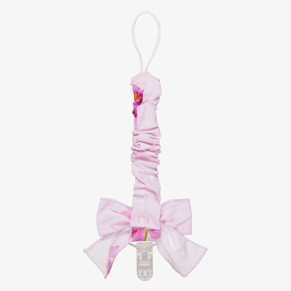 Phi Clothing-Baby Girls Lilac Purple Dummy Clip with Floral Print | Childrensalon Outlet