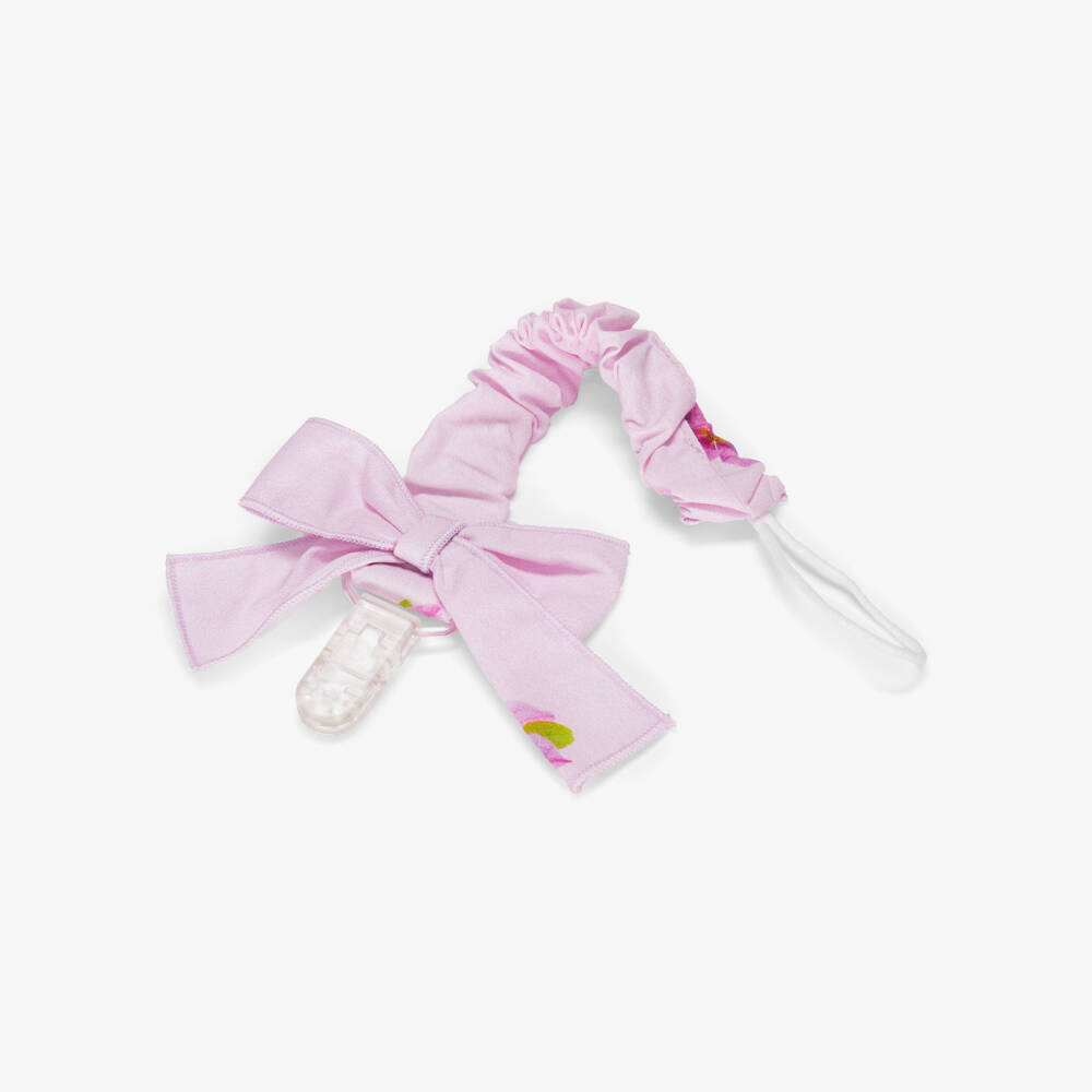 Phi Clothing-Baby Girls Lilac Purple Dummy Clip with Floral Print | Childrensalon Outlet