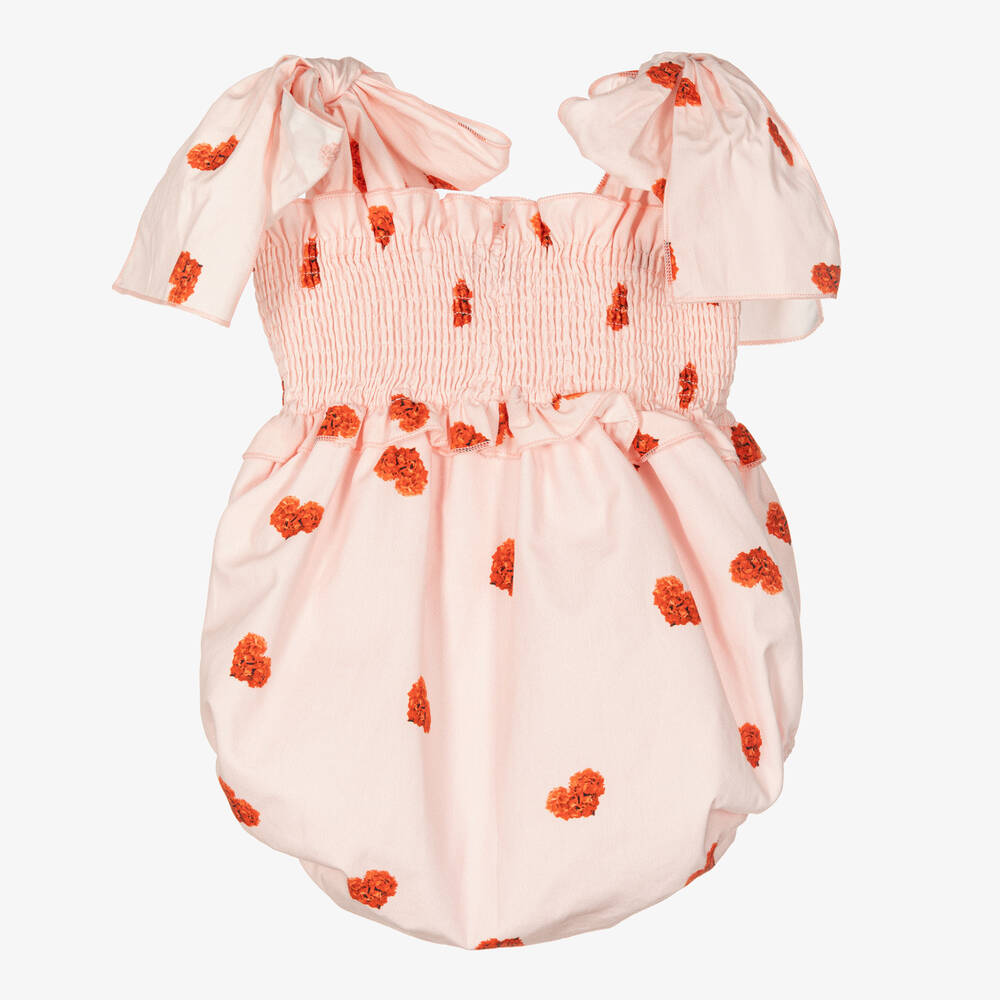 Phi Clothing-Baby Girls Pink Cotton Heart Shortie | Childrensalon Outlet