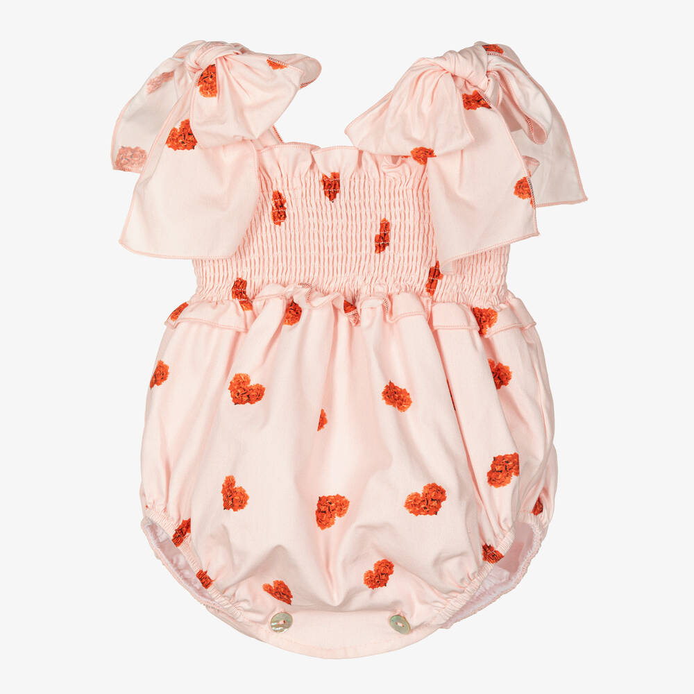 Phi Clothing-Baby Girls Pink Cotton Heart Shortie | Childrensalon Outlet