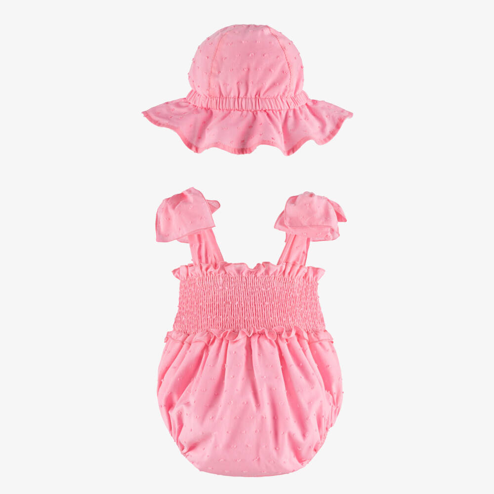 Phi Clothing-Baby Girls Pink Plumeti Shortie Set | Childrensalon Outlet