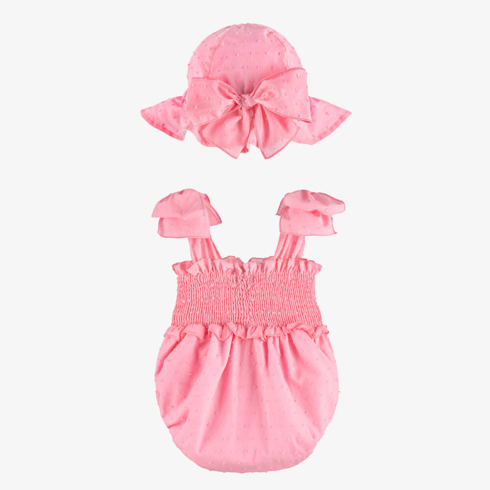 Phi Clothing-Baby Girls Pink Plumeti Shortie Set | Childrensalon Outlet