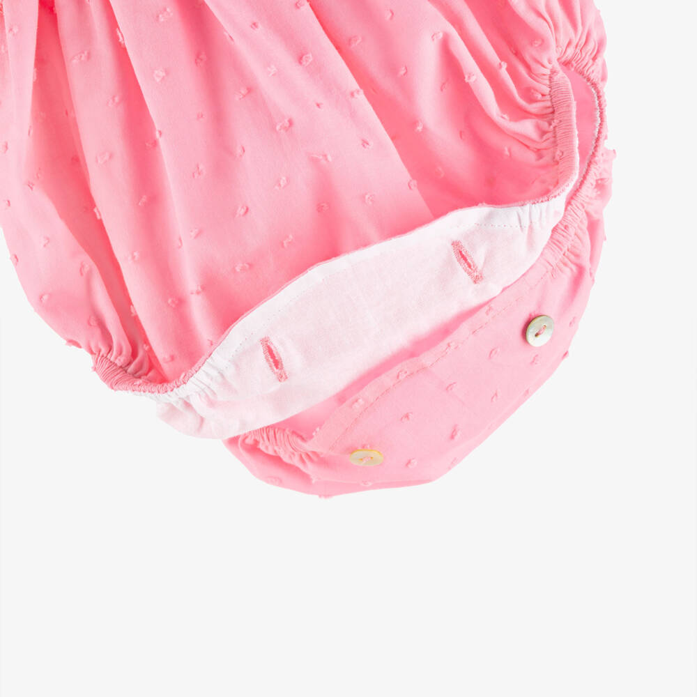 Phi Clothing-Baby Girls Pink Plumeti Shortie Set | Childrensalon Outlet