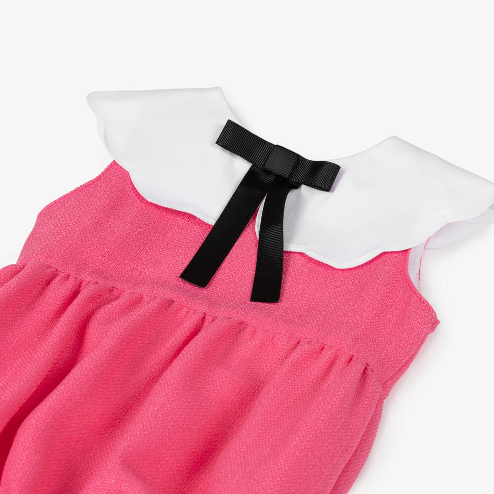 Phi Clothing-Baby Girls Pink Shortie with White Scalloped Collar | Childrensalon Outlet