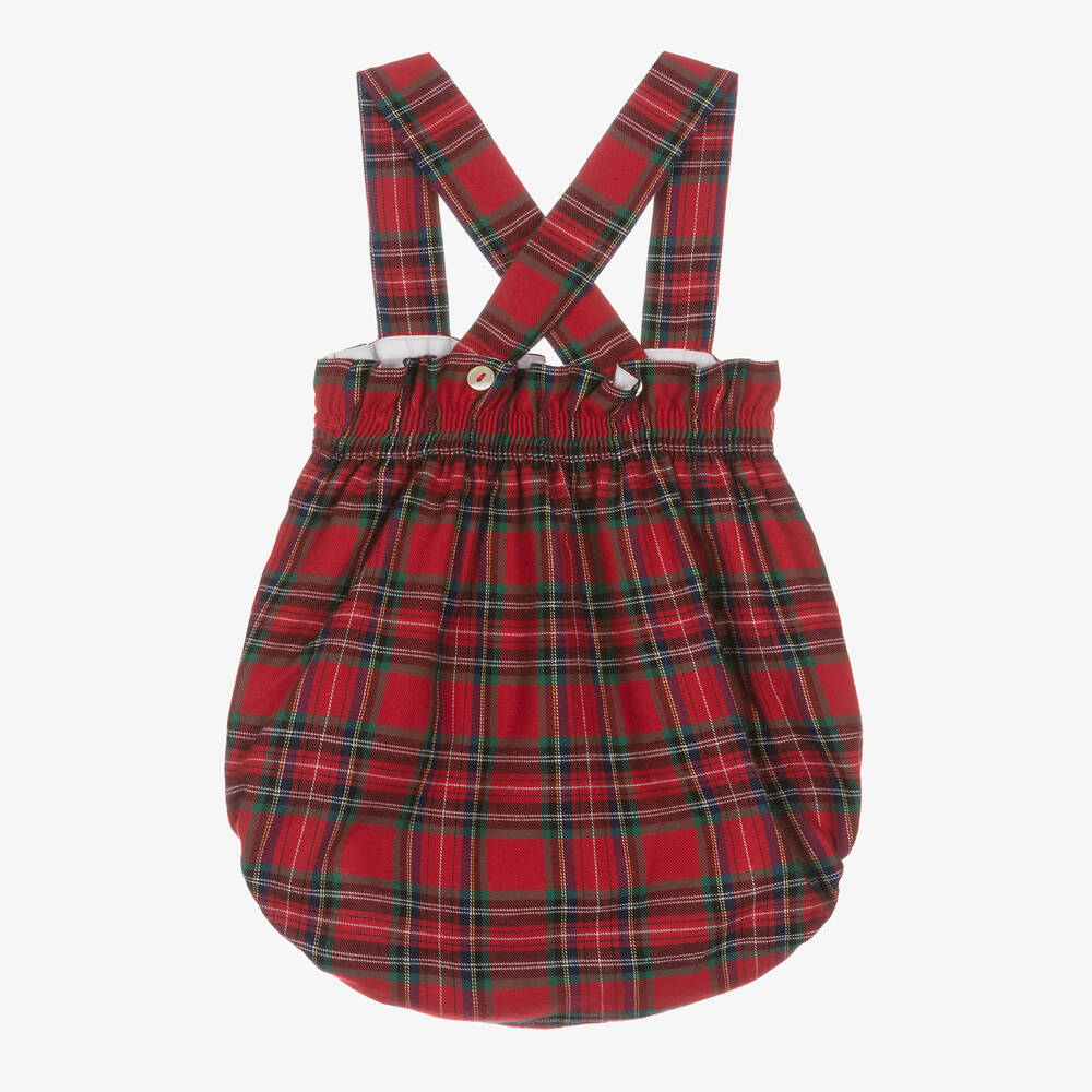 Phi Clothing-Baby Girls Red Tartan Cotton Shortie | Childrensalon Outlet