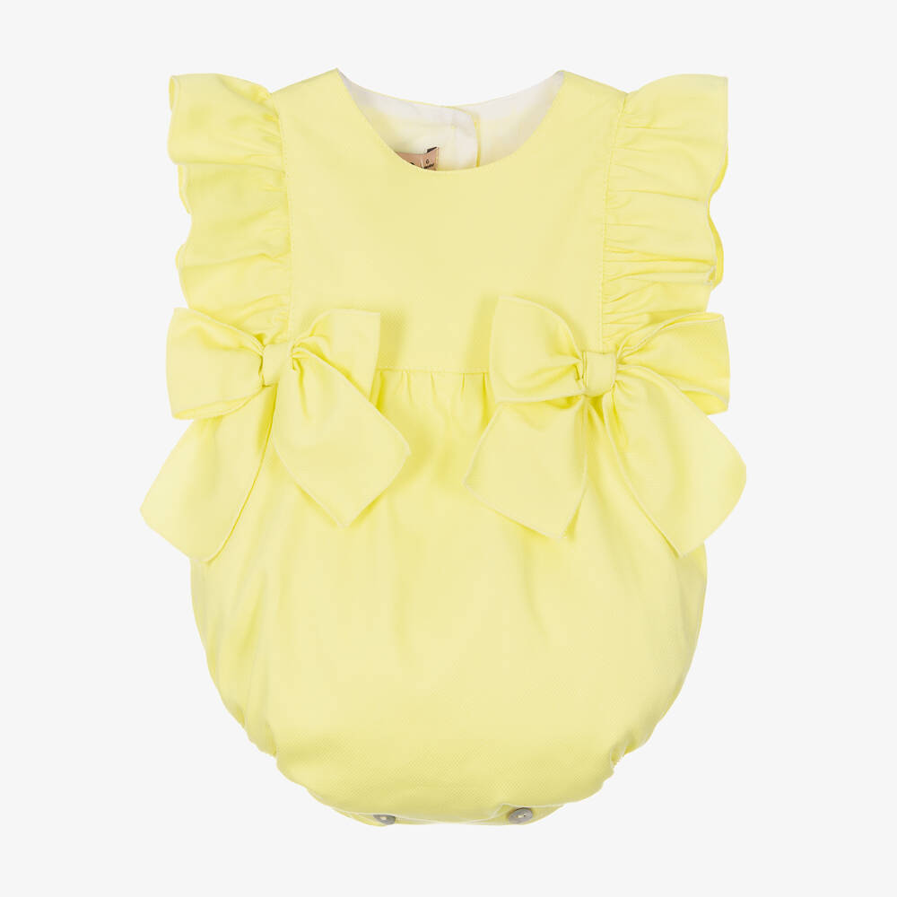 Phi Clothing-Желтый хлопковый песочник для малышек | Childrensalon Outlet