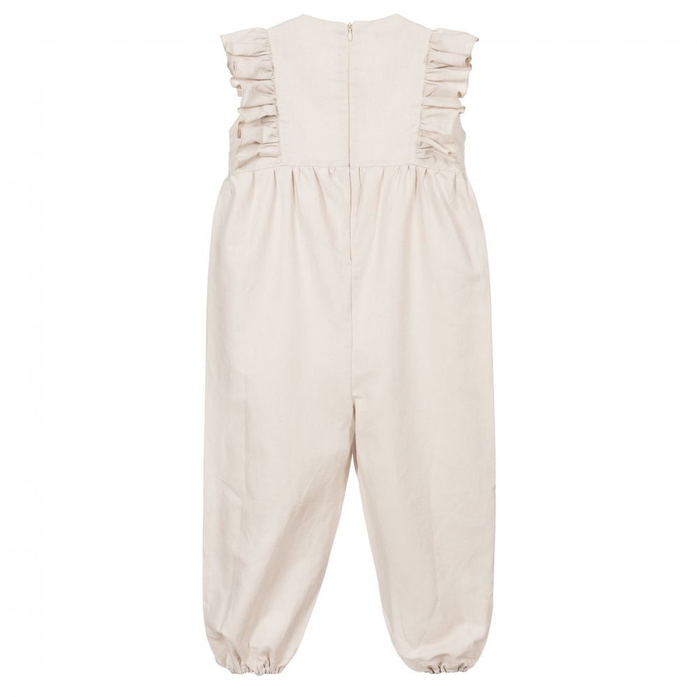 Phi Clothing-Beige Linen Jumpsuit | Childrensalon Outlet