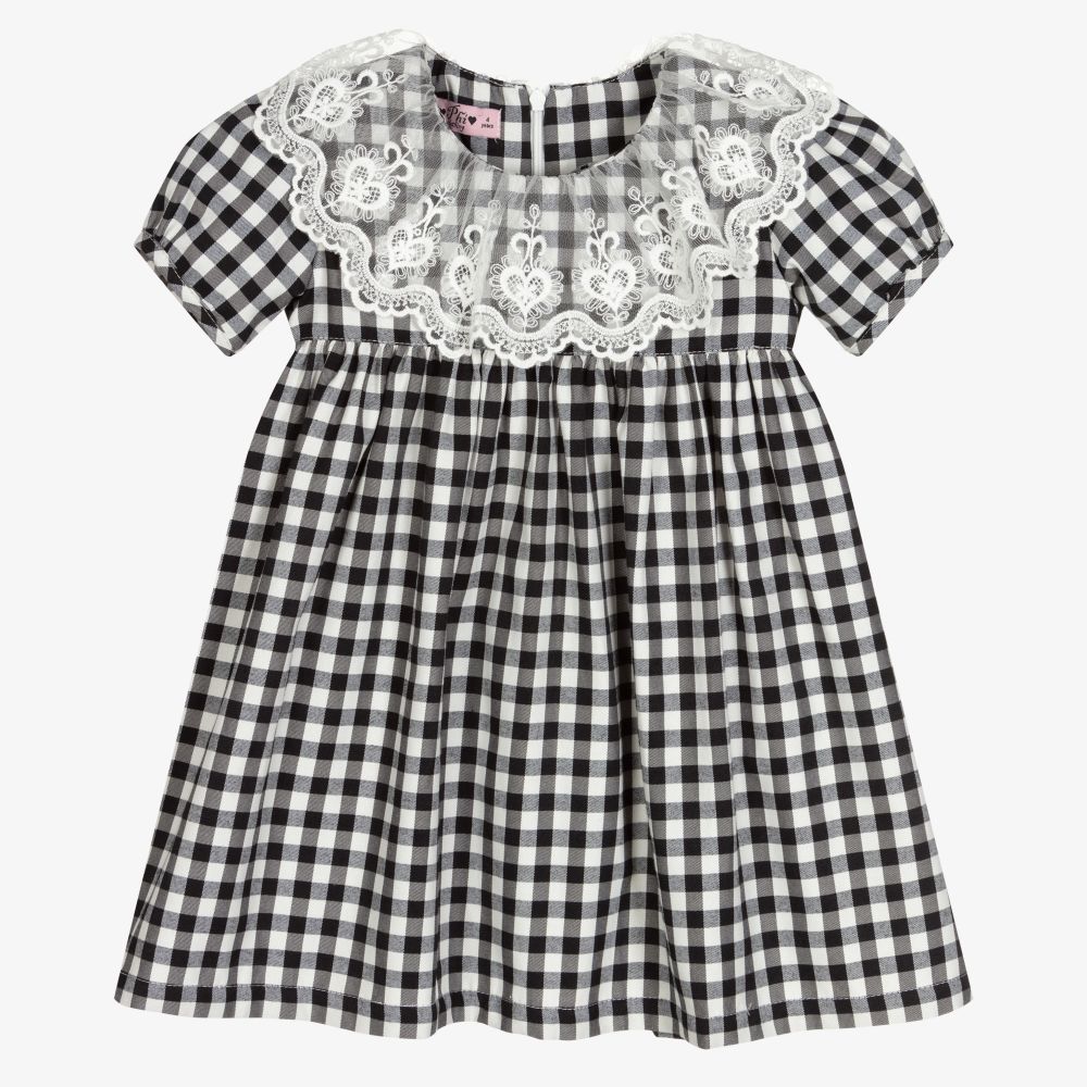 Phi Clothing - Черно-белое платье в мелкую клетку | Childrensalon