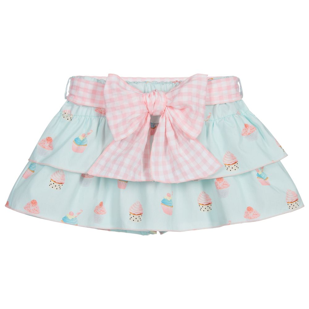 Phi Clothing-Blue Cotton Cupcakes Skorts | Childrensalon Outlet