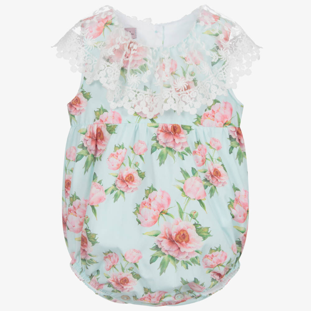 Phi Clothing-Blue Cotton Floral Shortie | Childrensalon Outlet
