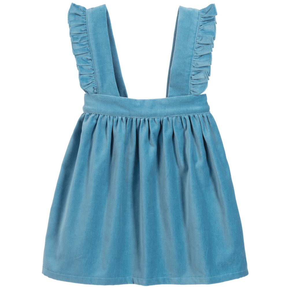 Blue pinafore dress sales