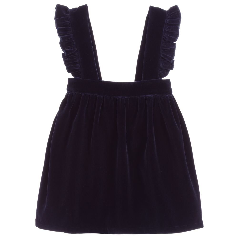 Phi Clothing-Blue Velvet Pinafore Dress | Childrensalon Outlet