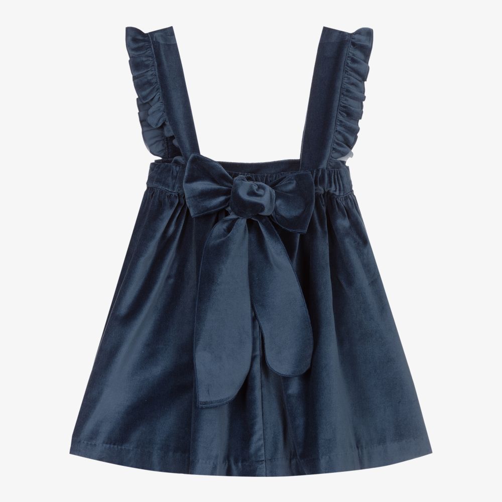 Phi Clothing-Blue Velvet Pinafore Dress | Childrensalon Outlet