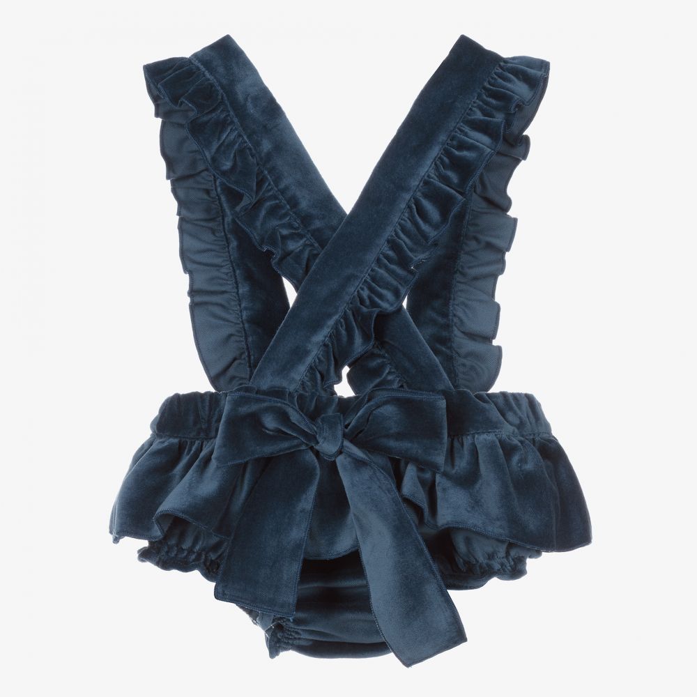 Phi Clothing-Синие вельветовые шорты на подтяжках | Childrensalon Outlet