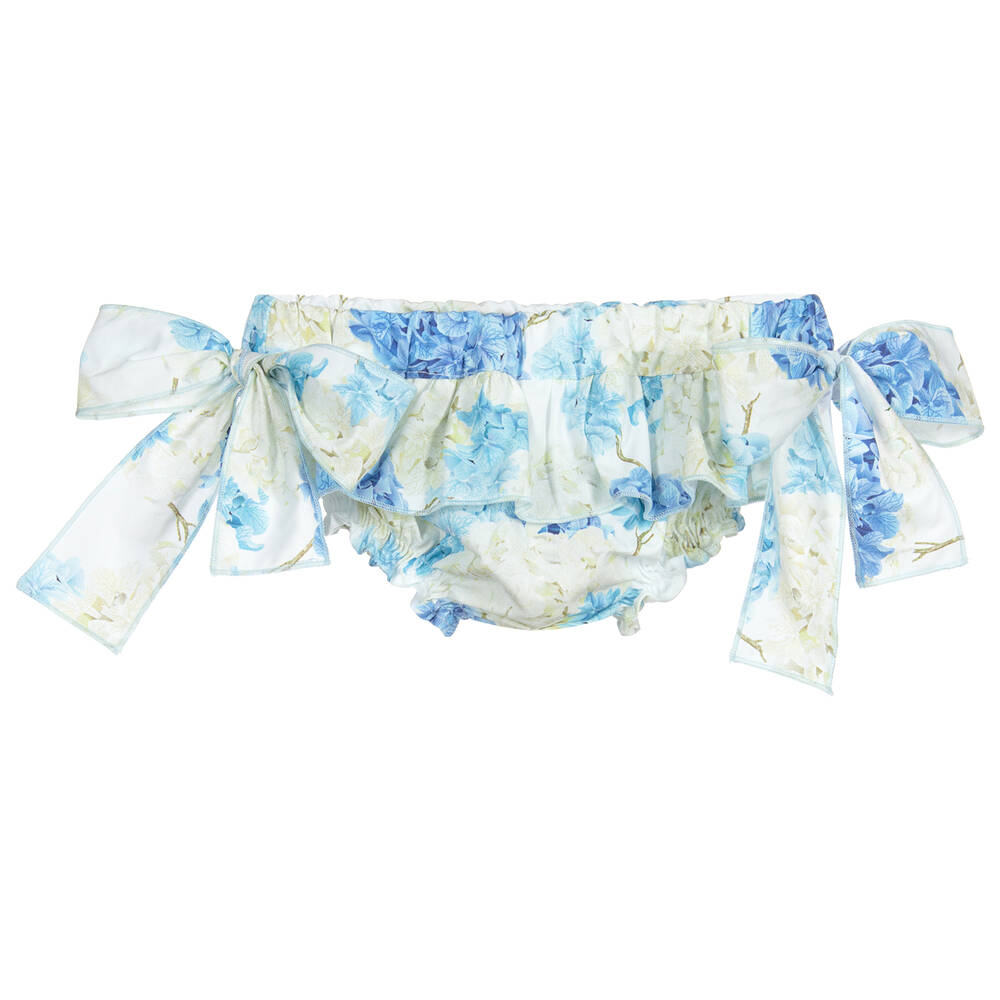 Phi Clothing - Бело-голубые шортики в цветочек | Childrensalon