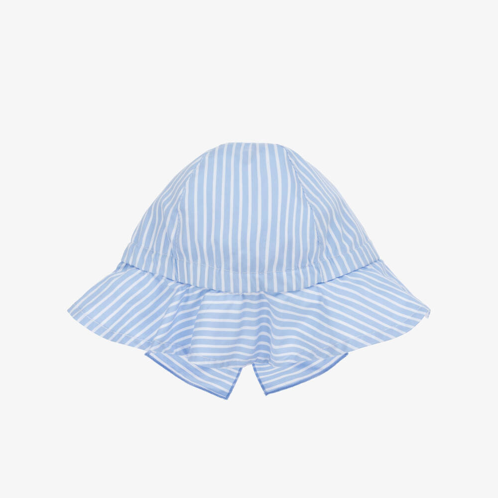 Phi Clothing-Girls Azure Striped Cotton Cap | Childrensalon Outlet