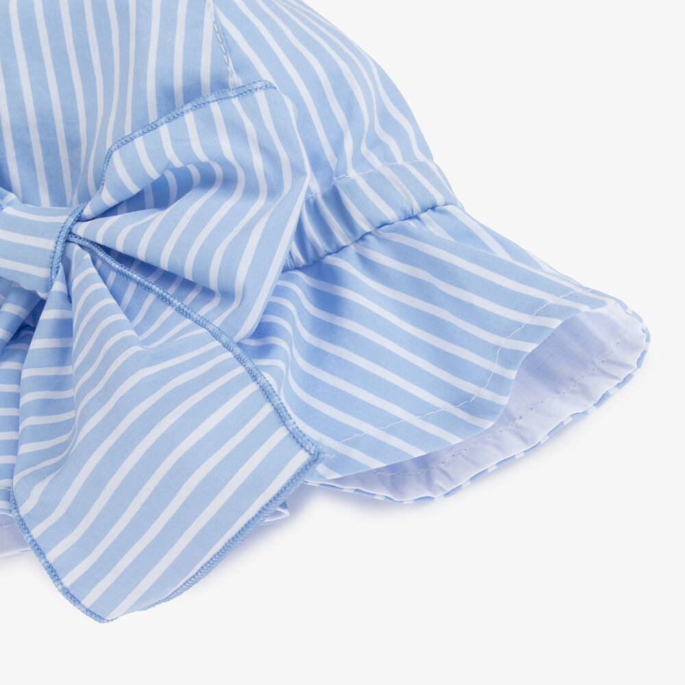 Phi Clothing-Girls Azure Striped Cotton Cap | Childrensalon Outlet