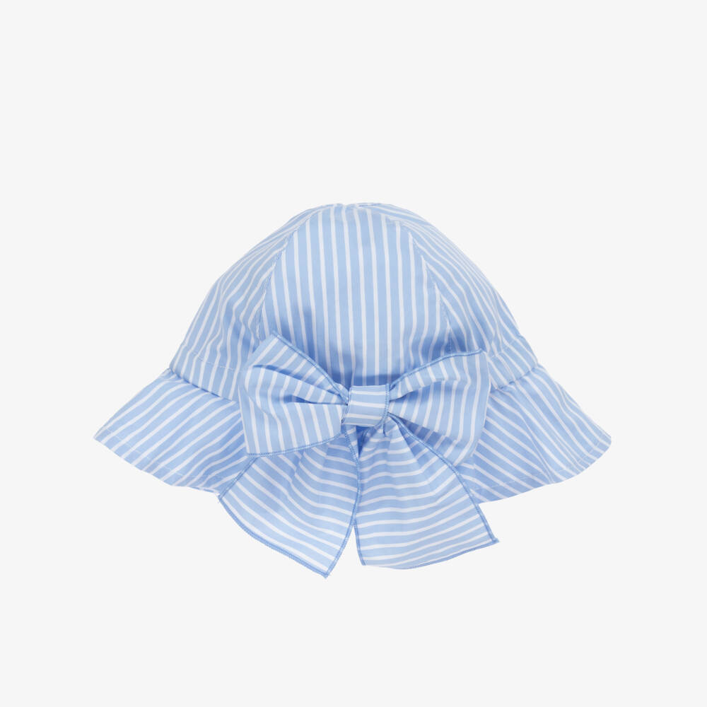 Phi Clothing-Girls Azure Striped Cotton Cap | Childrensalon Outlet