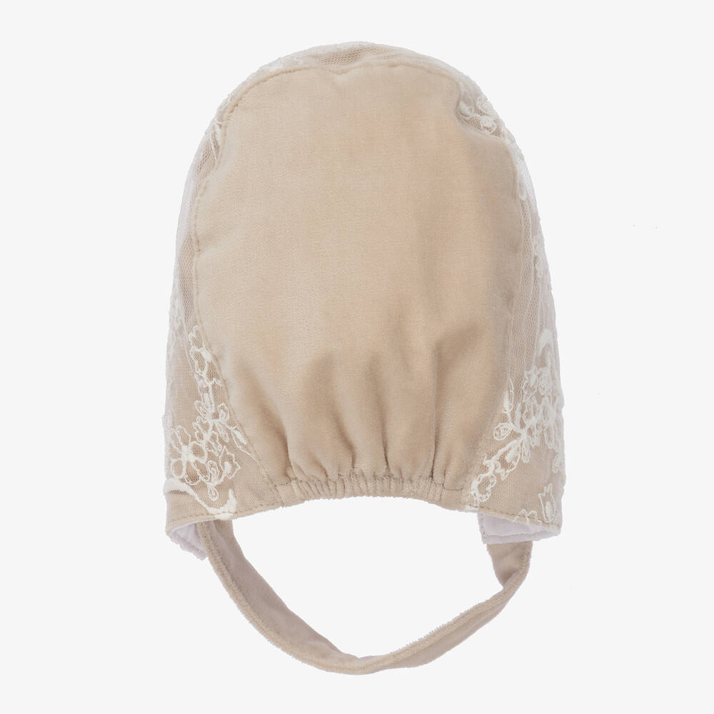 Phi Clothing-Girls Beige Cotton Bonnet | Childrensalon Outlet