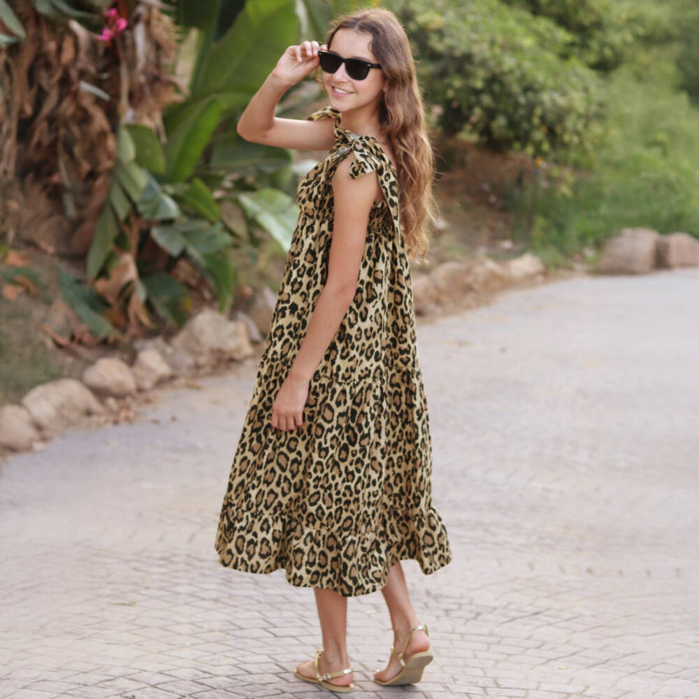 Phi Clothing-فستان سفاري قطني بيج للبنات | Childrensalon Outlet