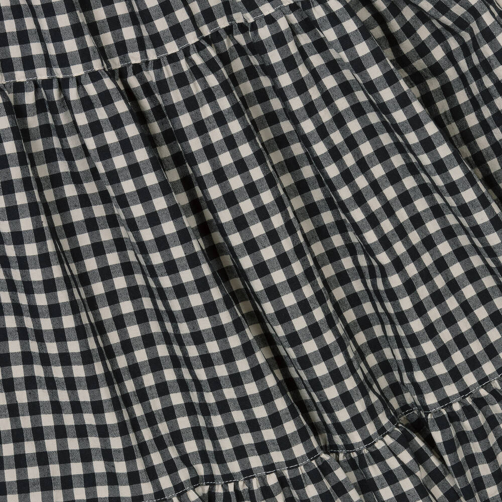 Phi Clothing-Черное хлопковое платье в клетку для девочек | Childrensalon Outlet